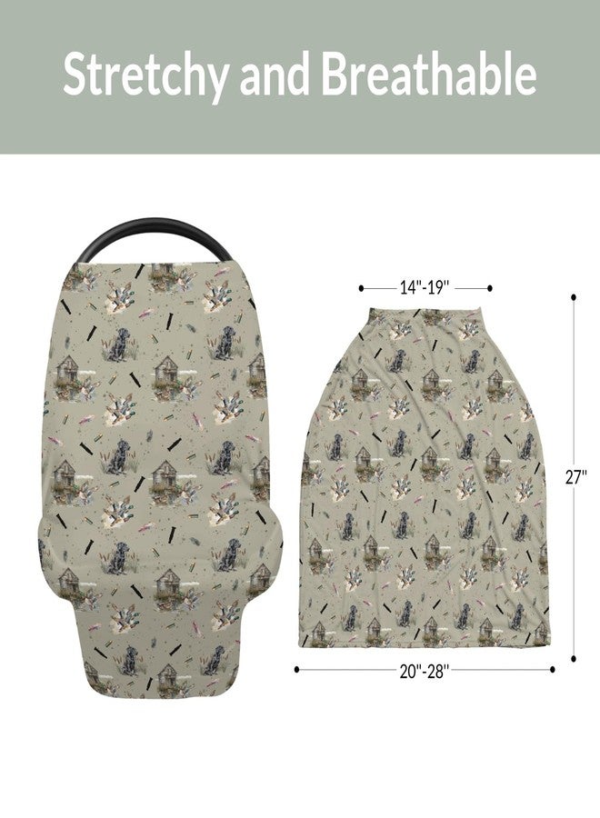 ZoUbqchY Vintage Duck Hunting Hunter Car Seat Cover for Babies Retro Mallard Ducks Dogs Farmhouse Stretchy 5-in-1 Cover Adjustable Infant Carseat Cover Canopy Wild Bird Breathable Nursing Cover-Up - Image 5