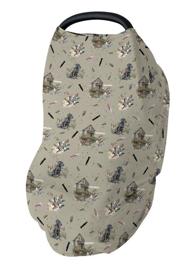 ZoUbqchY Vintage Duck Hunting Hunter Car Seat Cover for Babies Retro Mallard Ducks Dogs Farmhouse Stretchy 5-in-1 Cover Adjustable Infant Carseat Cover Canopy Wild Bird Breathable Nursing Cover-Up - Image 1