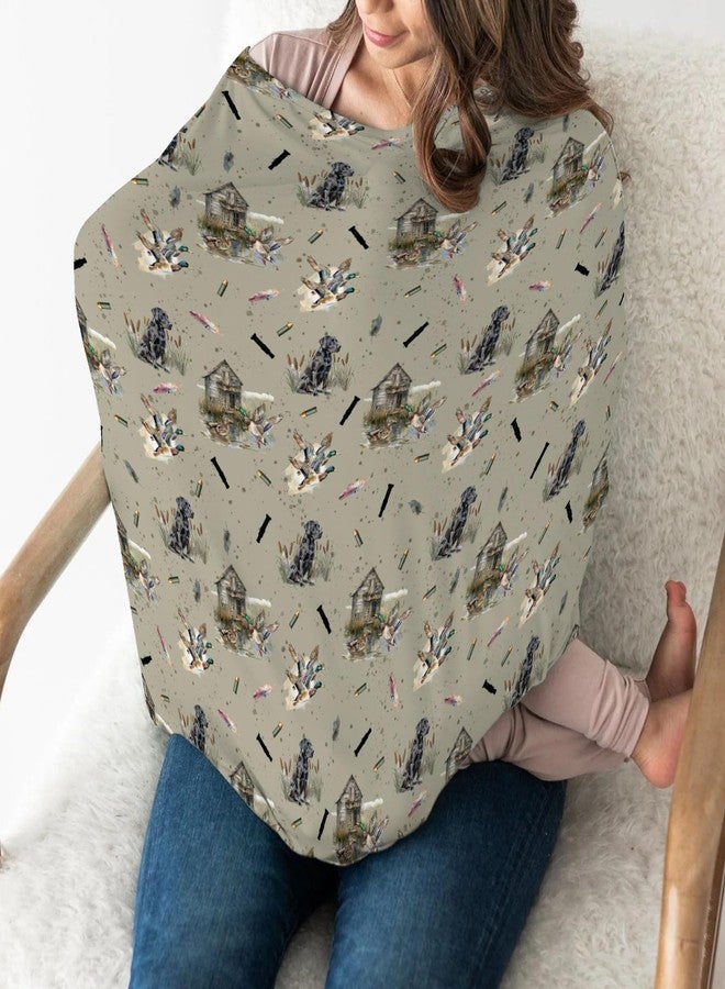 ZoUbqchY Vintage Duck Hunting Hunter Car Seat Cover for Babies Retro Mallard Ducks Dogs Farmhouse Stretchy 5-in-1 Cover Adjustable Infant Carseat Cover Canopy Wild Bird Breathable Nursing Cover-Up - Image 3