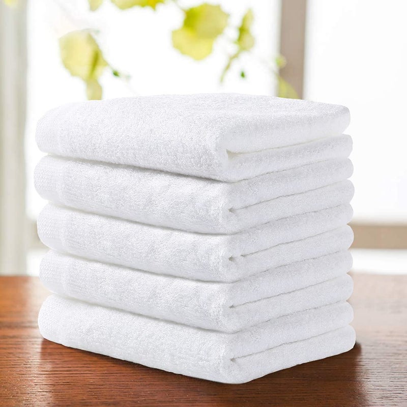 Yoofoss Luxury Washcloths Towel Set 10 Pack Baby Wash Cloth for Bathroom-Hotel-Spa-Kitchen Multi-Purpose Fingertip Towels & Face Cloths - White - Image 3