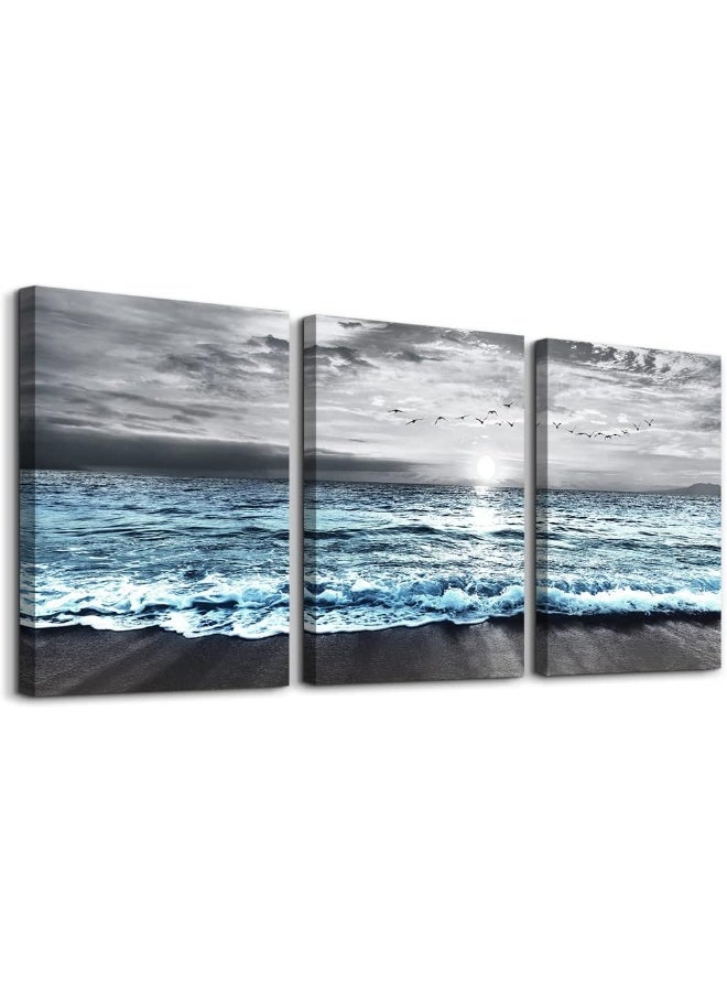 DZRWUBHS 3 Piece Framed Canvas Wall Art - Image 1