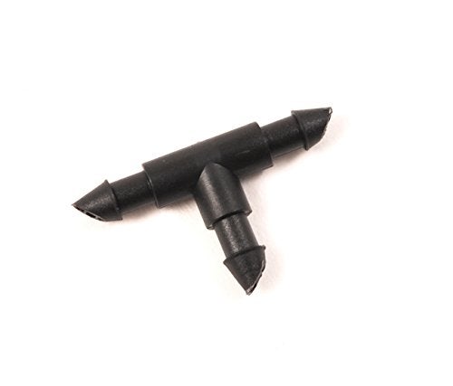 Raindrip 307010B, Barbed Tee, 1/4-Inch, 10-Pack, Drip Irrigation Fitting for Supply Tubing & Dripline, Black - Image 1