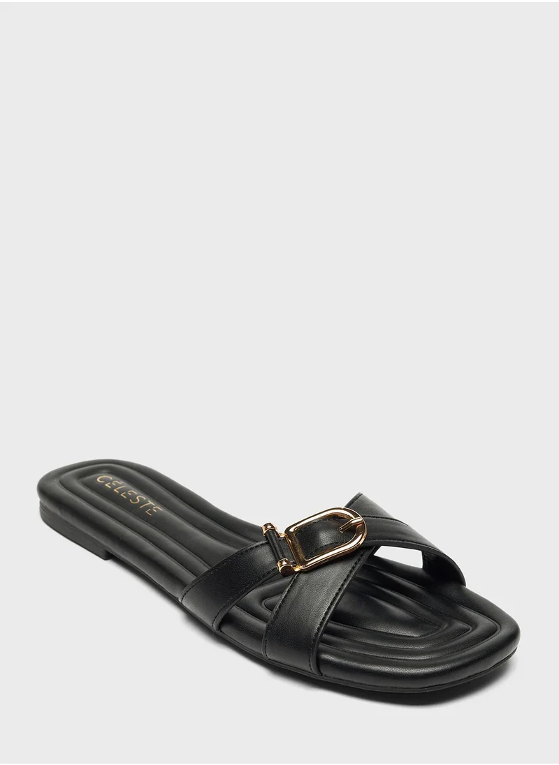 Celeste Criss Cross Strap Flat Sandals