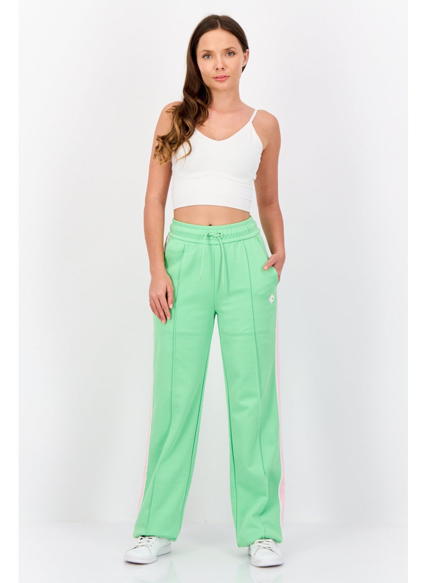 ESPRIT Women Regular Fit Embroidered Logo Sweatpants, Green  - Image 4