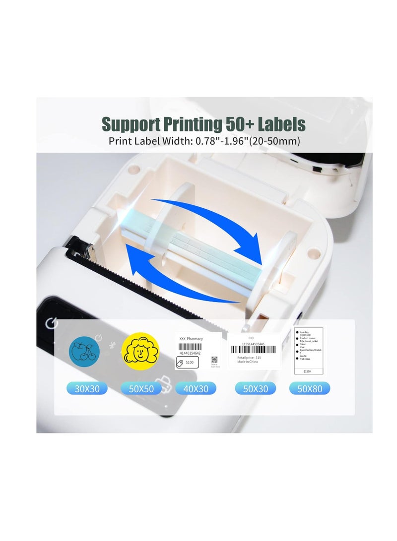 DIGI CORE Inkless Label Maker Machine Portable Printer Label Maker Portable Bluetooth Thermal Label Printer For Barcode Name Address Compatible With Android iOS And Windows System With 1 Label Roll And Charger  - Image 4