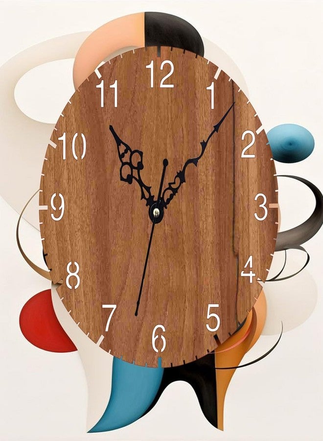 ADK Wall Clock for Living Room, Bedroom, Home, Office, Kitchen, Asymmetric Shaped Designer MDF Wall Clock for Home Decor (Standard) 3 - Image 4