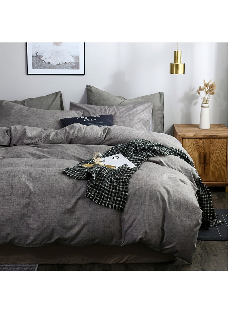 Cotton Duvet Cover Set, 100% Washed Microfiber, Soft and Breathable 3 Pieces, 1 Duvet Cover 200x230cm with Zipper Closure and 2 Pillow Shams, Comforter Not Included