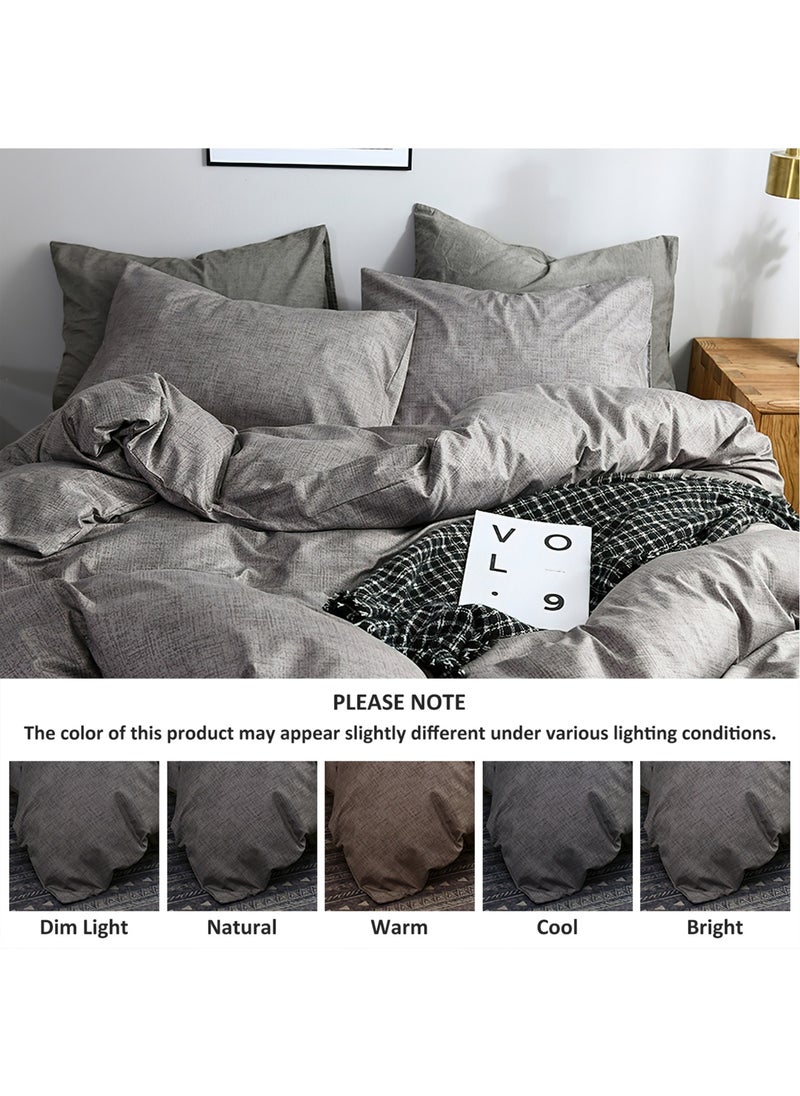 Cotton Duvet Cover Set, 100% Washed Microfiber, Soft and Breathable 3 Pieces, 1 Duvet Cover 200x230cm with Zipper Closure and 2 Pillow Shams, Comforter Not Included