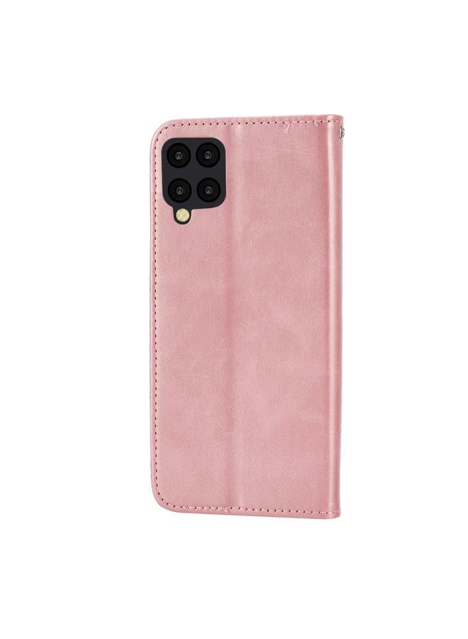S-TOP Case For Samsung Galaxy A22 4G Cubic Grid Calf Texture Magnetic Closure Leather Phone Case - Image 3