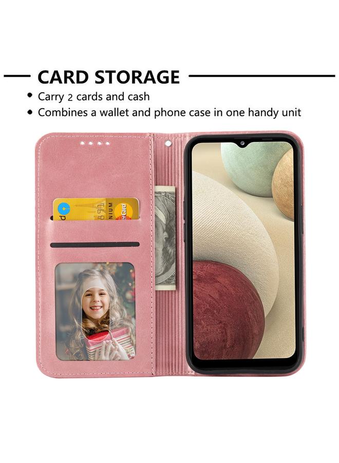 S-TOP Case For Samsung Galaxy A22 4G Cubic Grid Calf Texture Magnetic Closure Leather Phone Case - Image 4
