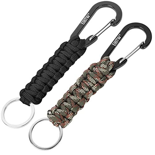 EOTW Carabiner Keychain, Small Carabiner Clip with Paracord Keychain Mini Aluminum D Ring Key Organizer - Image 1