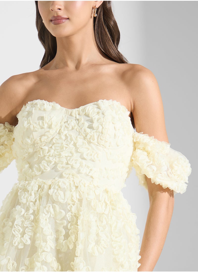 True Decadence Off Shoulder Midi Dress  - Image 3