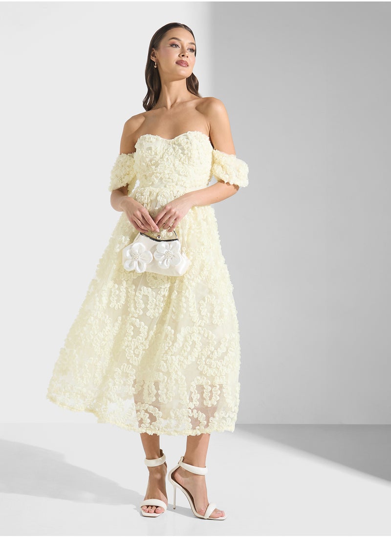 True Decadence Off Shoulder Midi Dress  - Image 4