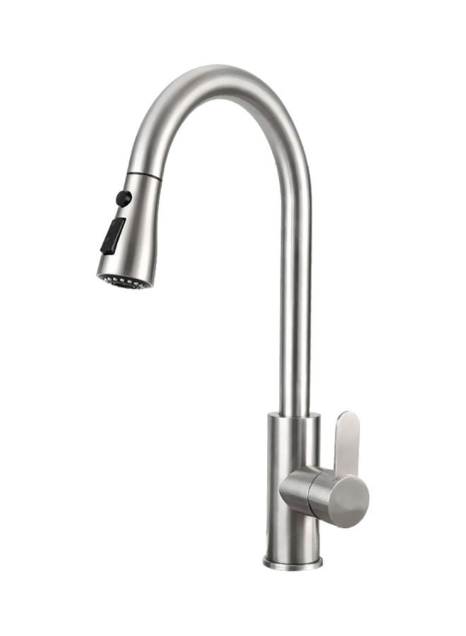 NIBEMINENT Single Handle Pull Kitchen Faucet Silver 400mm - Image 1