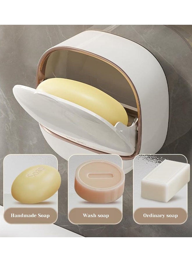 2 PCS Wall Mounted Soap Dish, Waterproof Shower Bar Soap Holder With Drain Tray, Self Draining Shampoo Bar Holder, For Shower, Bathroom, Bathtub - Image 3