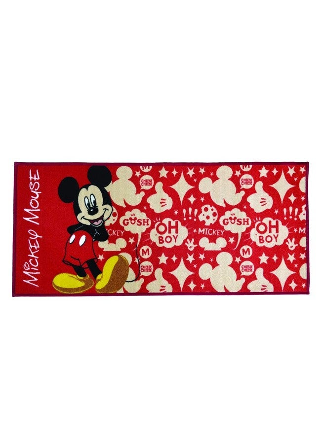 Athom Trendz Athom Living Disney Mickey Mouse Polyester Runner Carpet - 24x54, Red - Image 2