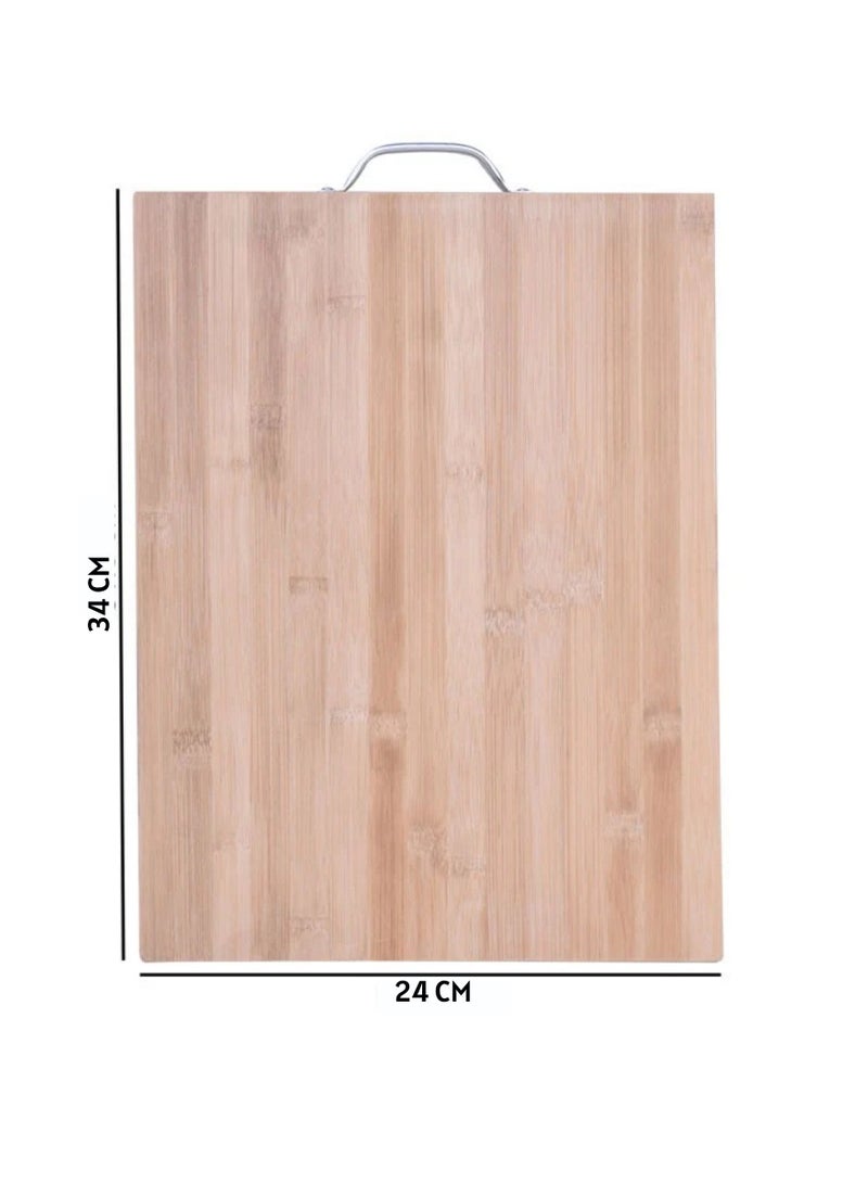 Yuwell 2 Pcs Bamboo Cutting Boards For Kitchen Wooden Cutting Board For Chopping Meat, Vegetables, Fruits, Cheese, Knife Friendly Serving Tray With Handles 40X30CM And 34X24CM  - Image 2