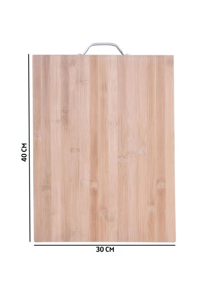 Yuwell 2 Pcs Bamboo Cutting Boards For Kitchen Wooden Cutting Board For Chopping Meat, Vegetables, Fruits, Cheese, Knife Friendly Serving Tray With Handles 40X30CM And 34X24CM  - Image 3