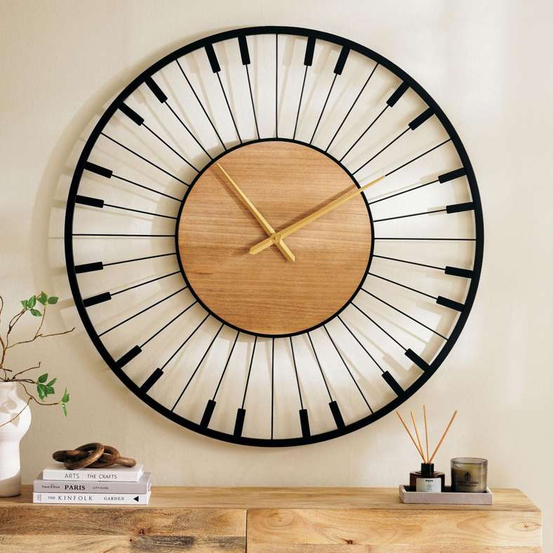 Pianno Metal Wall Clock Dia 105cm - Black - 195AIC9902837