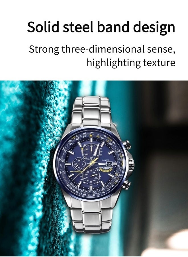 General Men's Business Casual Watches（men's chronograph quartz watch, business watch, luxury texture watch）  - Image 3
