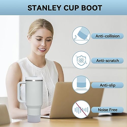 PICcircuit 2PCS for Stanley Boot, Silicone Bottom for Quencher Adventure 40oz 30oz IceFlow 20oz 30oz Bottle&for Hydroflask Tumbler 12-24oz for Stanley Cup Accessories Avoid Scratches&Noise - Image 5