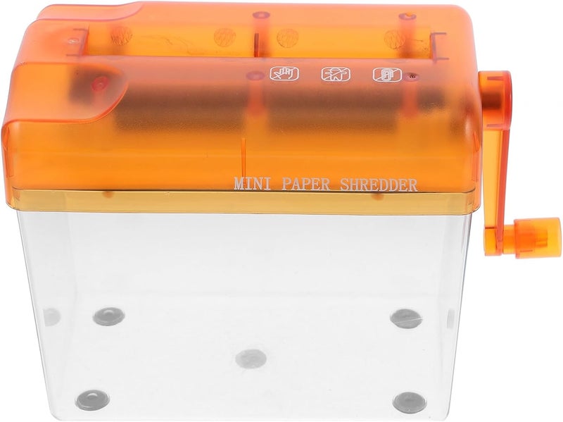 Mini Manual Paper Shredder Portable Desktop Documents Cutting Tool for Home Office Use Orange Compact A6 Paper Shredder - Image 1