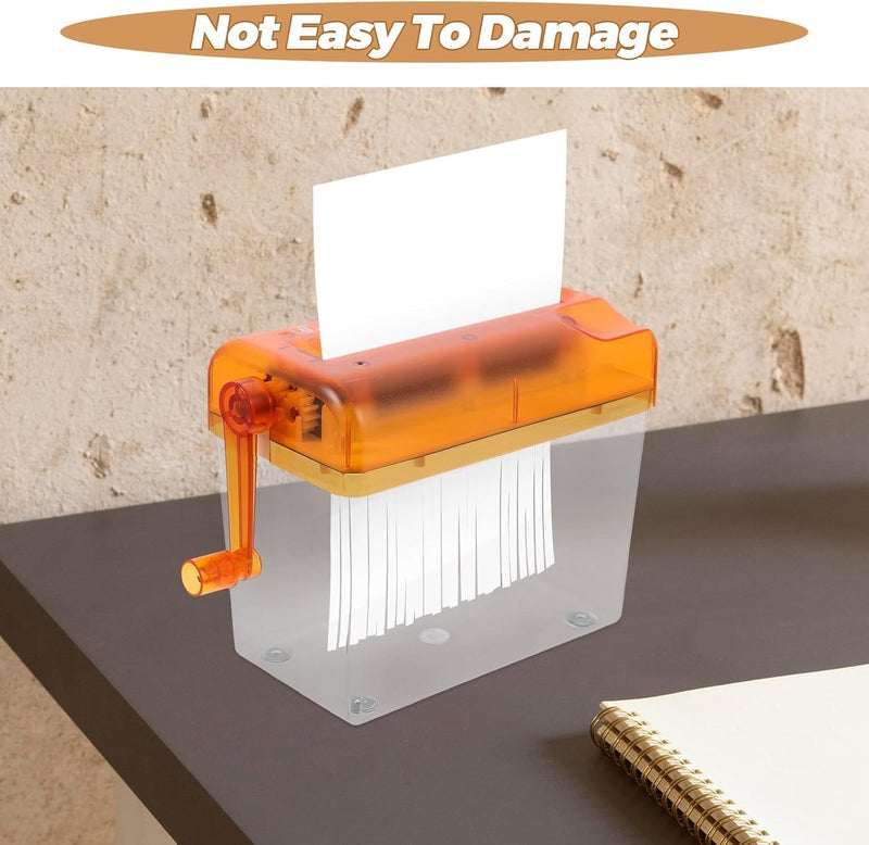 Mini Manual Paper Shredder Portable Desktop Documents Cutting Tool for Home Office Use Orange Compact A6 Paper Shredder - Image 3