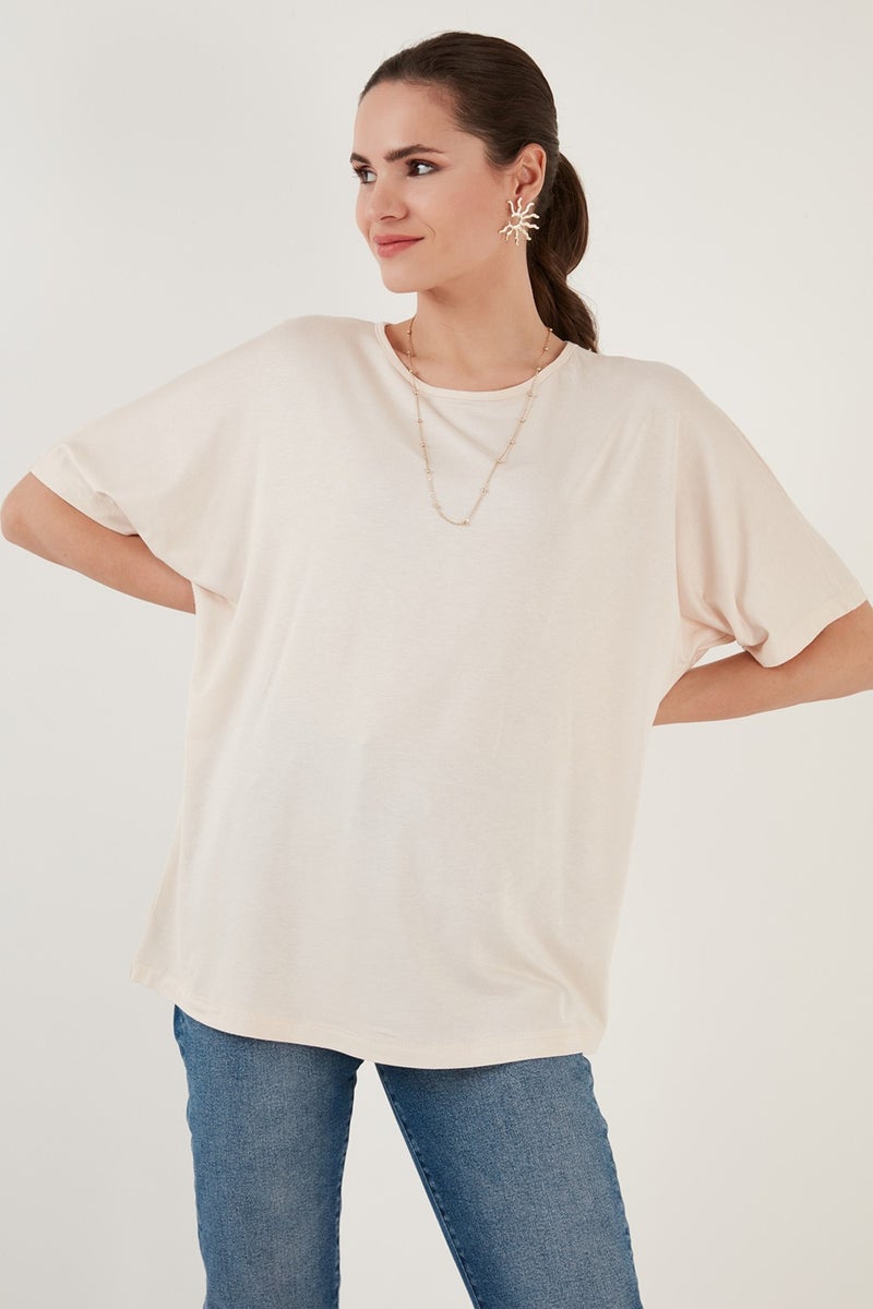 Lela Crew Neck Oversize Flexible Textured Blouse Women's Blouse 5864528  - Image 3