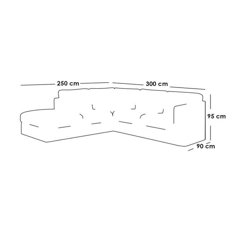 بيتك كنبة ركنة خشب سويدي و كتان - بيج - Image 2