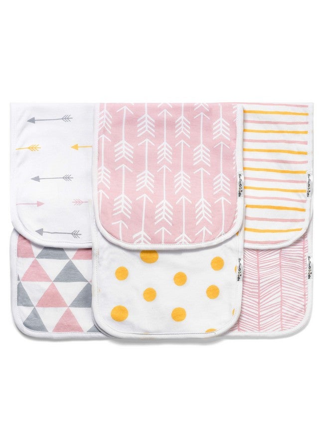 BaeBae Goods Burp Cloths for Baby Girl - Ultra Absorbent Burping Rags - Anti Shrink Unisex Burpy Clothes - Super Soft Jersey Cotton, Large 21"x10" - Thick for Newborn Cloth Diapers - 6 Pack - Image 5