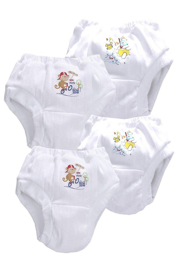 mittenbooty� New Born Cotton Unisex Baby Drawer's Pack of 4 White - Image 1