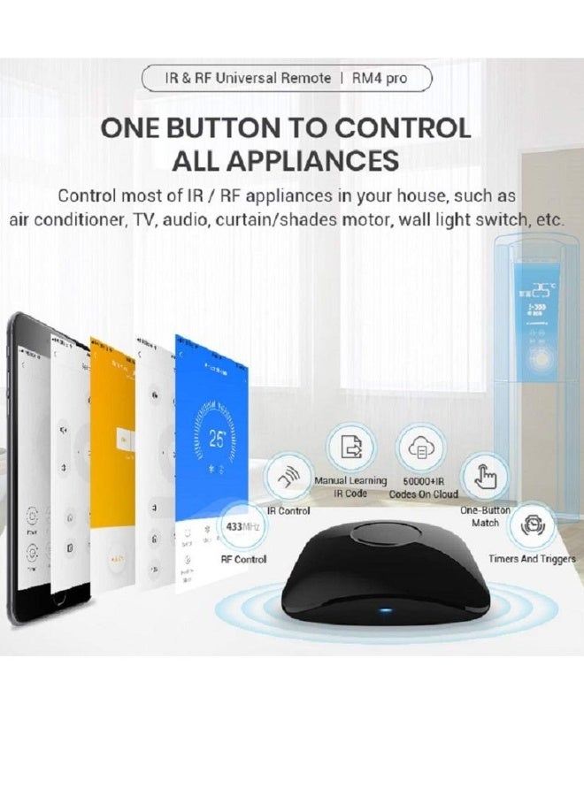 Broadlink RM4 PRO Universal Remote Control, Smart Home Automation Wi-Fi Infrared Blaster for TV Air Conditioner STB Audio, Works with Alexa, Google Home, IFTTT - Image 3