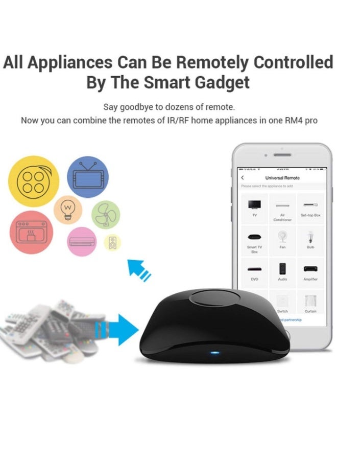 Broadlink RM4 PRO Universal Remote Control, Smart Home Automation Wi-Fi Infrared Blaster for TV Air Conditioner STB Audio, Works with Alexa, Google Home, IFTTT - Image 2