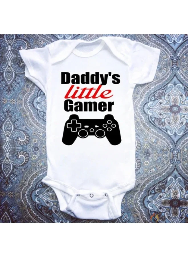 ماتشينج فاميلي اوتفيتس رومبير للأطفال - بدلة جسم مطبوعة بشعار "أبي الصغير" | جمبسوت قطني ناعم بطابع ألعاب للأطفال حديثي الولادة، للأولاد والبنات