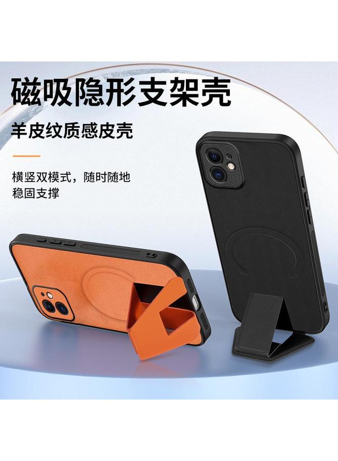 Zaboon Case For iPhone 12 Sheepskin Texture MagSafe Magnetic Invisible Holder Integrated Phone Case - Image 3