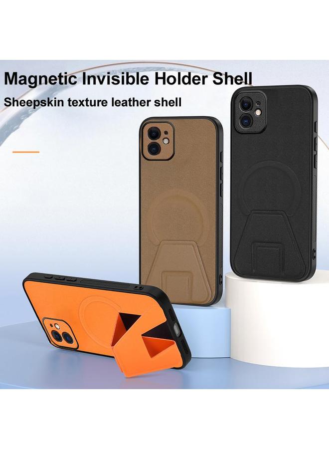 Zaboon Case For iPhone 12 Sheepskin Texture MagSafe Magnetic Invisible Holder Integrated Phone Case - Image 2