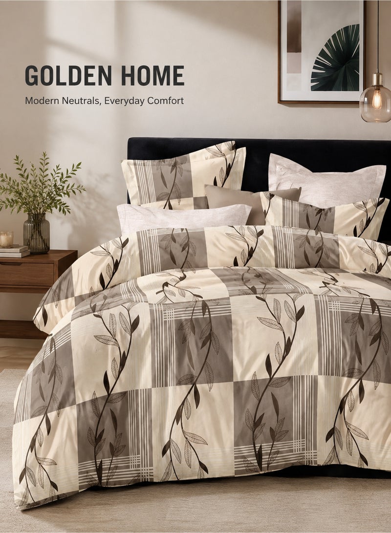 GOLDEN HOME King Size 220x240 cm - 6-Pcs Bed Set, Luxury  Soft-touch  Breathable fabric Duvet Cover Set  - 1 Duvet Cover, 1 Fitted Sheet, 4 Pillowcases ， Breathable, comfortable and soft (Filler Not Included) - Image 1