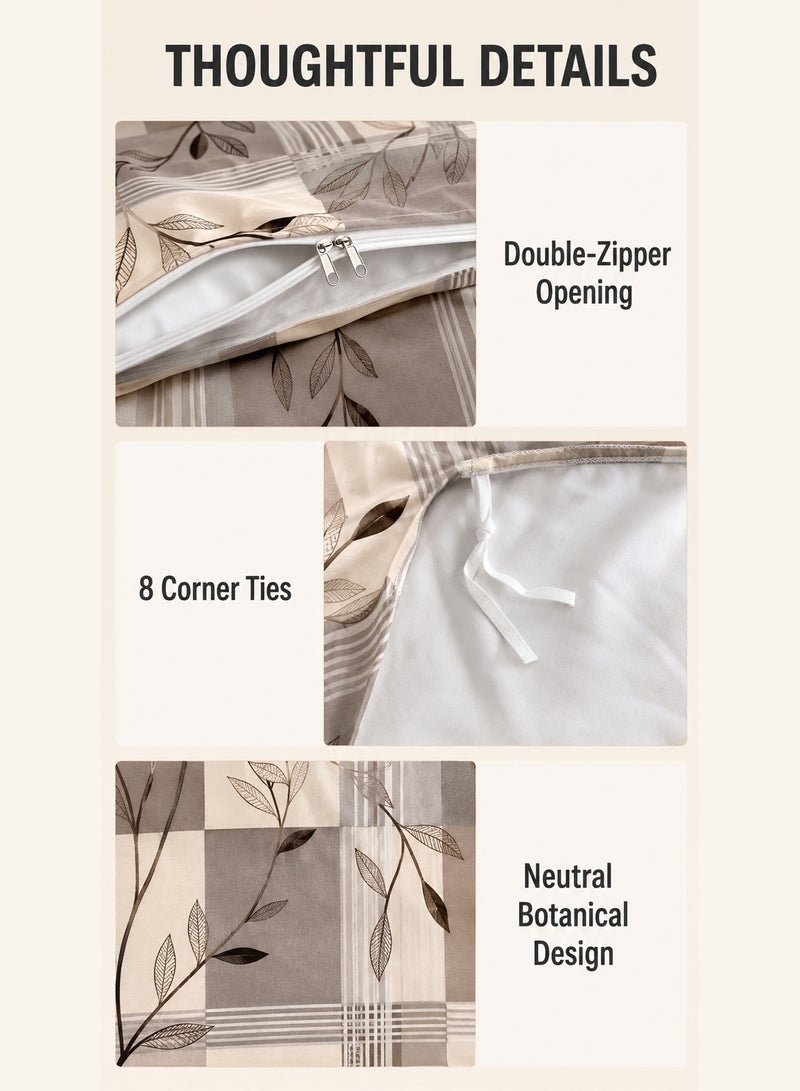 GOLDEN HOME King Size 220x240 cm - 6-Pcs Bed Set, Luxury  Soft-touch  Breathable fabric Duvet Cover Set  - 1 Duvet Cover, 1 Fitted Sheet, 4 Pillowcases ， Breathable, comfortable and soft (Filler Not Included) - Image 4