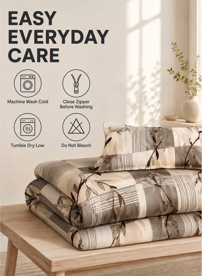 GOLDEN HOME King Size 220x240 cm - 6-Pcs Bed Set, Luxury  Soft-touch  Breathable fabric Duvet Cover Set  - 1 Duvet Cover, 1 Fitted Sheet, 4 Pillowcases ， Breathable, comfortable and soft (Filler Not Included) - Image 5