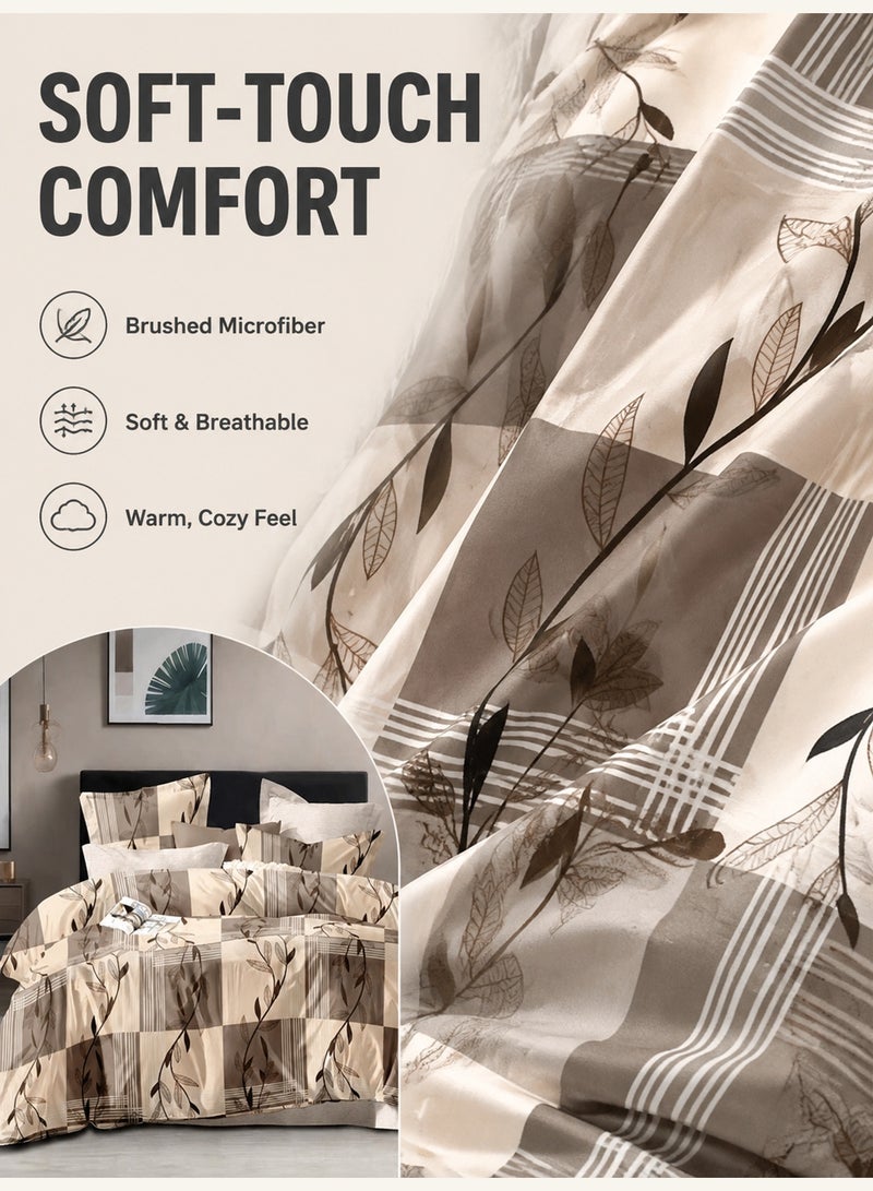 GOLDEN HOME King Size 220x240 cm - 6-Pcs Bed Set, Luxury  Soft-touch  Breathable fabric Duvet Cover Set  - 1 Duvet Cover, 1 Fitted Sheet, 4 Pillowcases ， Breathable, comfortable and soft (Filler Not Included) - Image 3