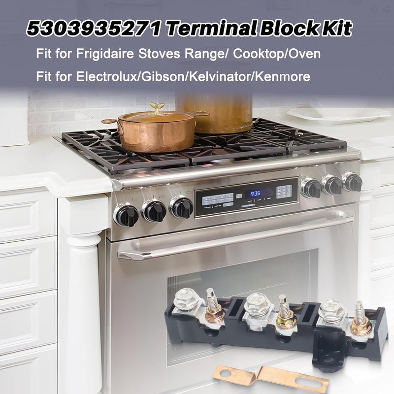 FEIMAOTUI 5303935271 Terminal Block Kit Compatible with Frigidaire Stoves Range/Cooktop/Oven,Replace AP4353768 1466751 75303935271 AH2333392 EA2333392 PS2333392,Fit for Electrolux/Gibson/Kelvinator/Kenmore Wear resistant upgraded material - Image 2