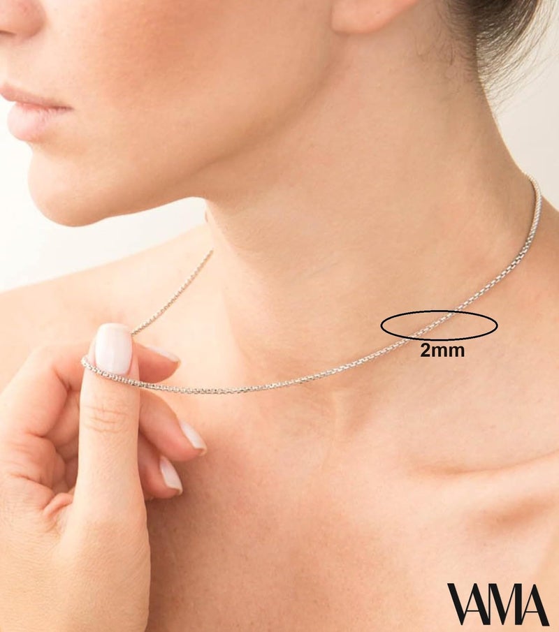 VAMA FASHIONS Elegant Stainless Steel Polished Finish Western Charm Stylish Durable Neck Box Necklace Chains for Girls & Women (2mm Thin Box Chain for girls) - Image 2