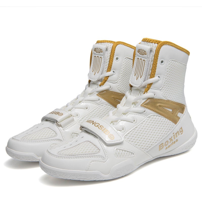6099 Boxing Shoes Wrestling Shoes Soft Fitness Comfortable Skid Training Competition Shoes Indoor Training Shoes High-Top - Image 5
