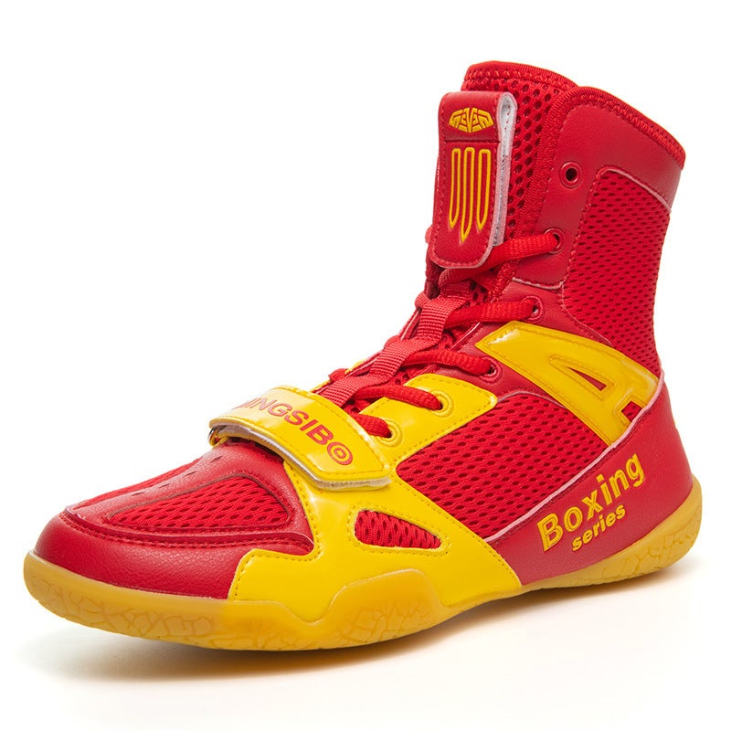 6099 Boxing Shoes Wrestling Shoes Soft Fitness Comfortable Skid Training Competition Shoes Indoor Training Shoes High-Top - Image 4