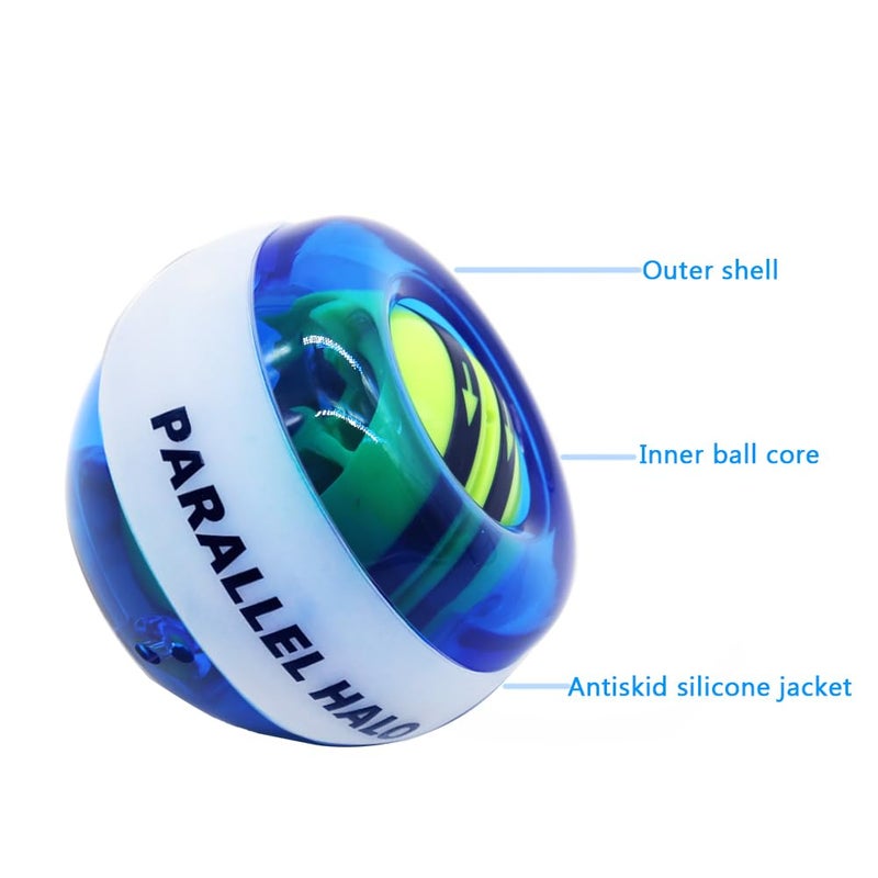Parallel Halo Power Wrist Ball AUTO Start Gyro Ball with LED Lights Forearm Exerciser Wrist Strengthener for Strengthening Muscle and Bones (Blue+led) - Image 5