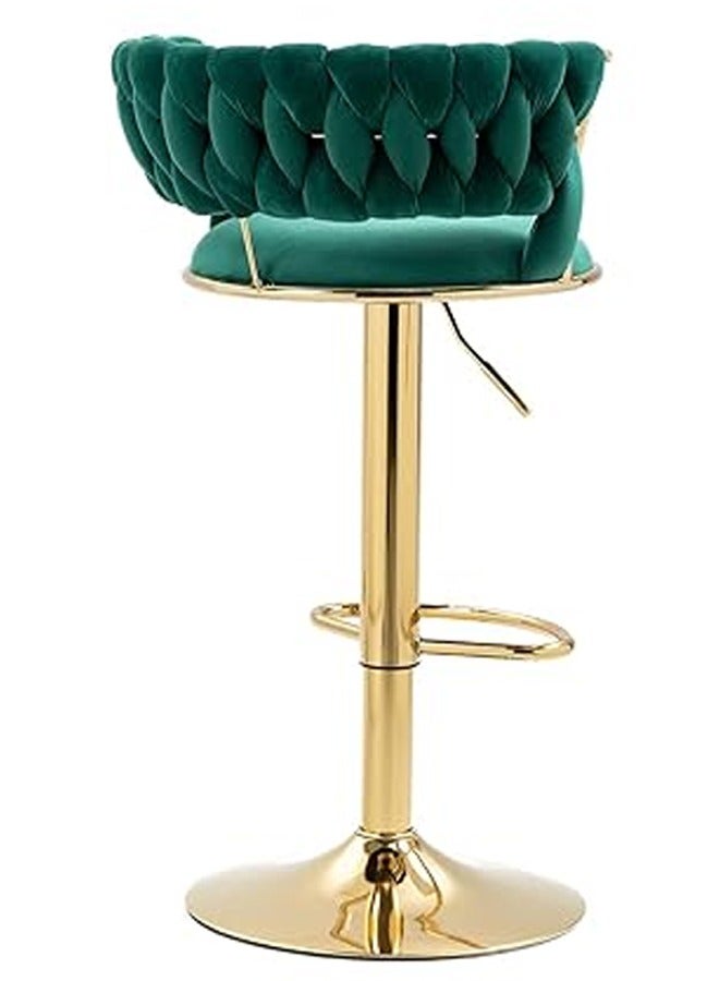 DubaiGallery Swivel Golden Bar Chair Adjustable 360" Rotating Gold Metal High Stool With Backrest For Cafes And Bars - Image 1