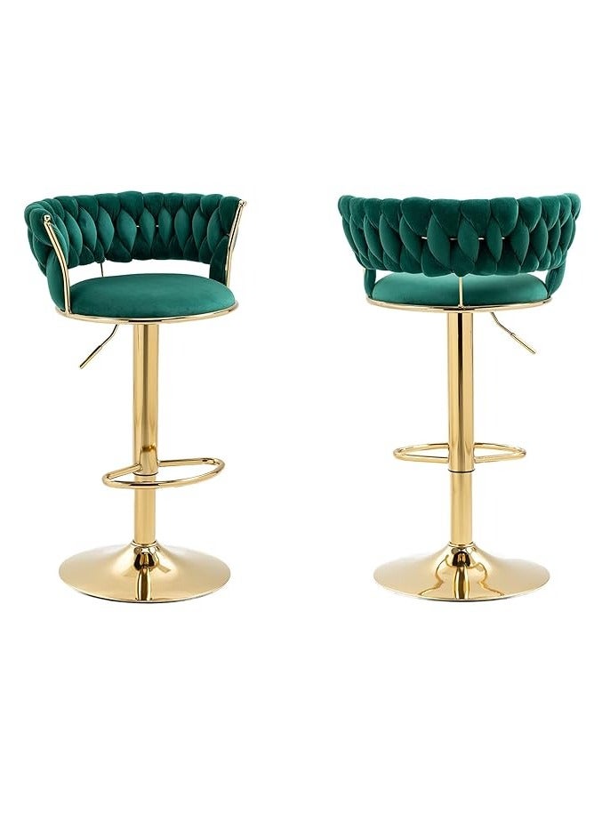 DubaiGallery Swivel Golden Bar Chair Adjustable 360" Rotating Gold Metal High Stool With Backrest For Cafes And Bars - Image 3