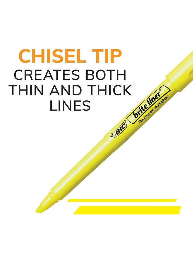 Bic BIC Brite Liner Highlighters, Chisel Tip, 12-Count Pack of Blue Highlighters, Ideal Highlighter Set for Organizing and Coloring - Image 2