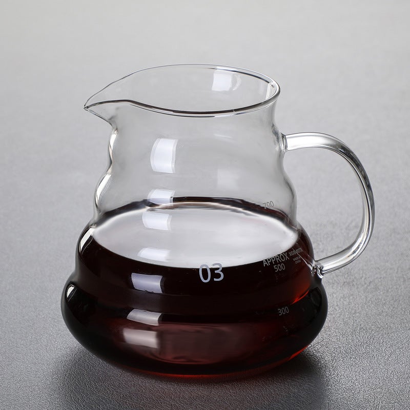 Factory Hand-Washed Glass Coffee Pot Cloud Pot Filter Cup Filter Sharing Pot Set Can Be Printed Logo - Image 1