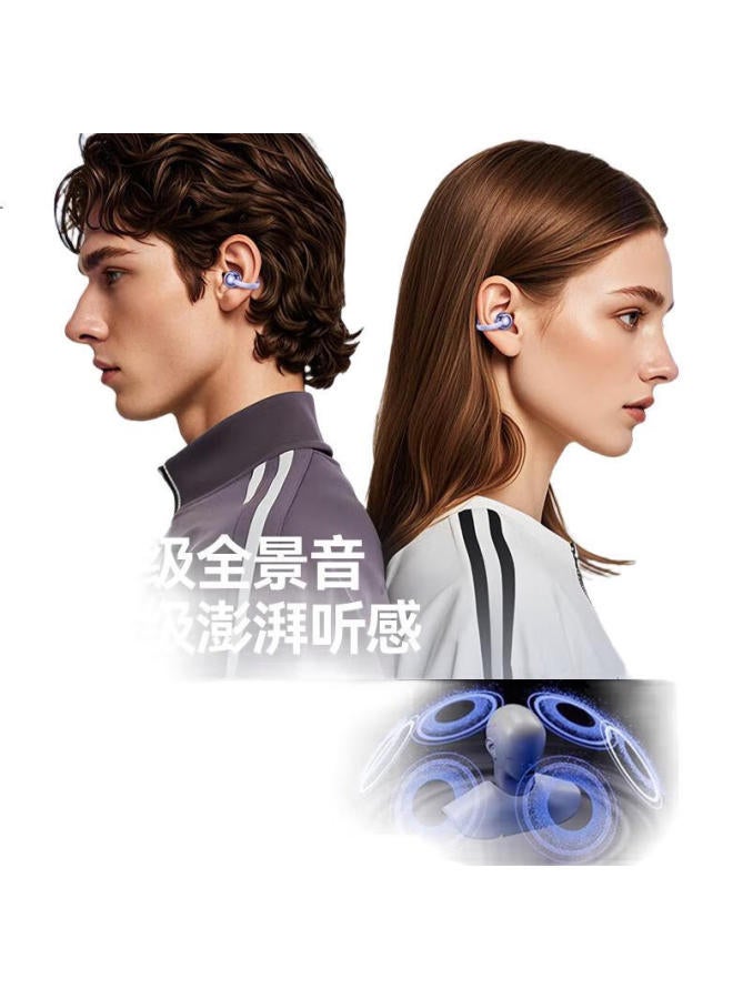 Claison Bluetooth Earphones New Ear-Hook Wireless Open Bone Conduction Concept Running Sports Call Noise Reduction Hanging Ear Suitable For Huawei Xiaomi Apple M91-Star Purple - Image 1